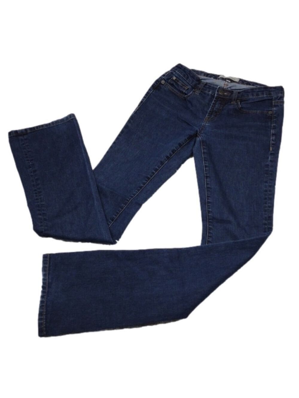 𝅺Henry & Belle Women's Blue Dark Wash Mid Rise Zip Up Signature Boot Cut Jeans
